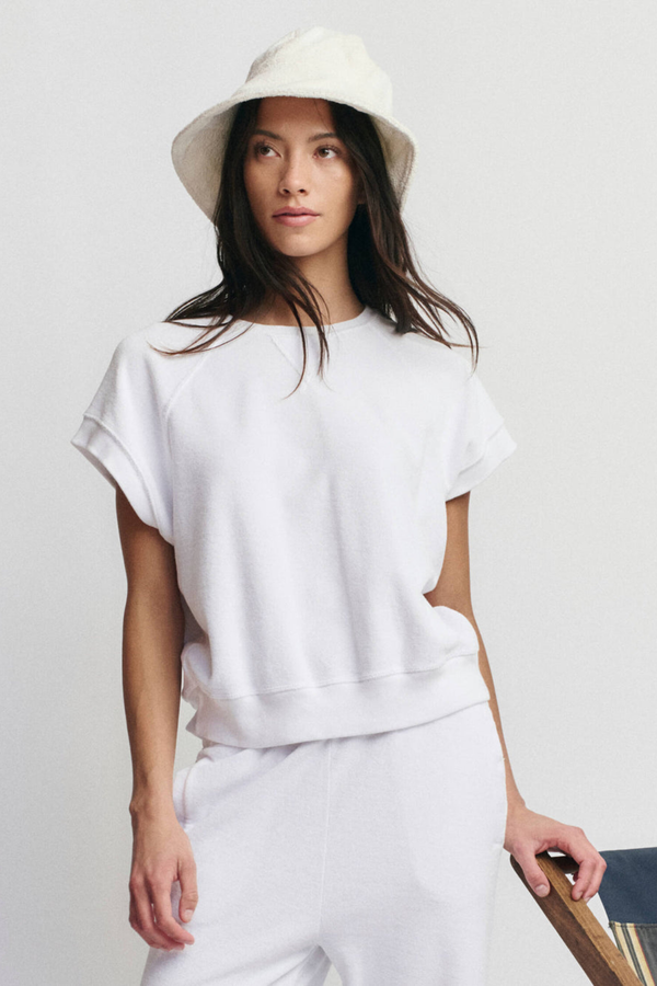 The Micro Terry Wedge Sweatshirt in True White