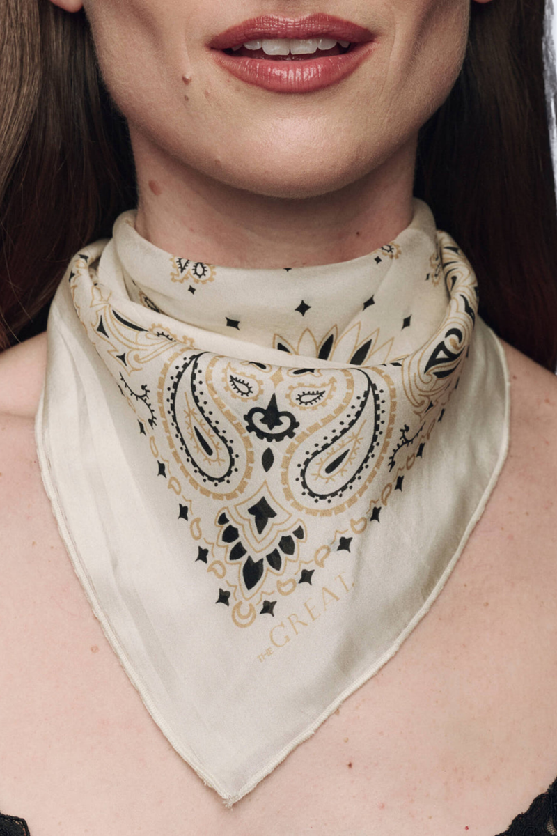 The Silk Bandana in Cream
