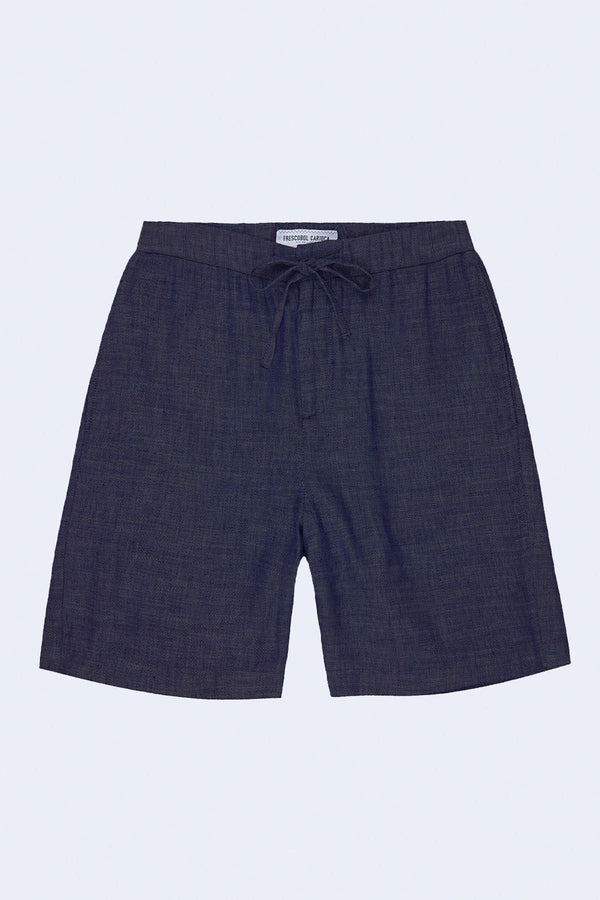 Felipe Linen Shorts in Navy-Blue