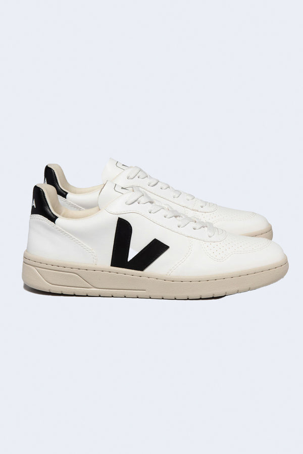 Men's V-10 Sneaker in White & Black