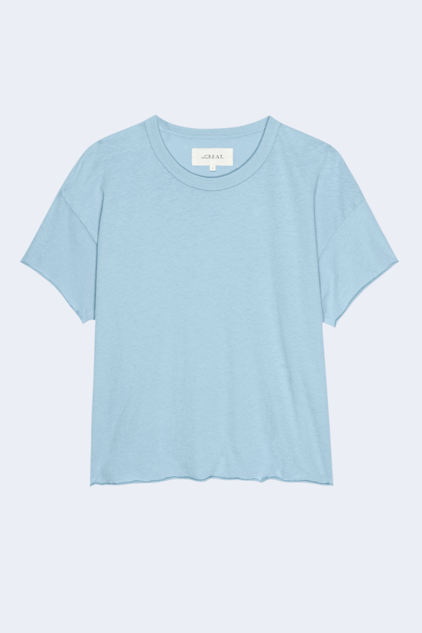 The Crop Tee in Vista Blue