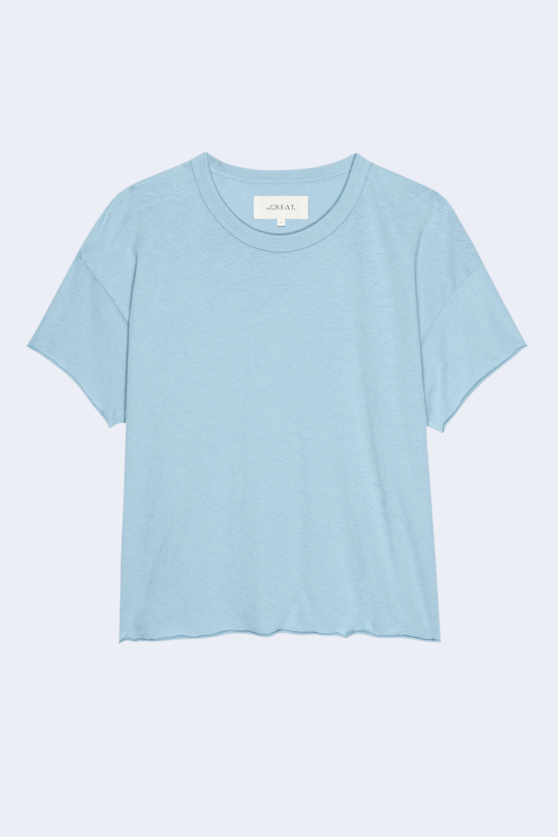 The Crop Tee in Vista Blue