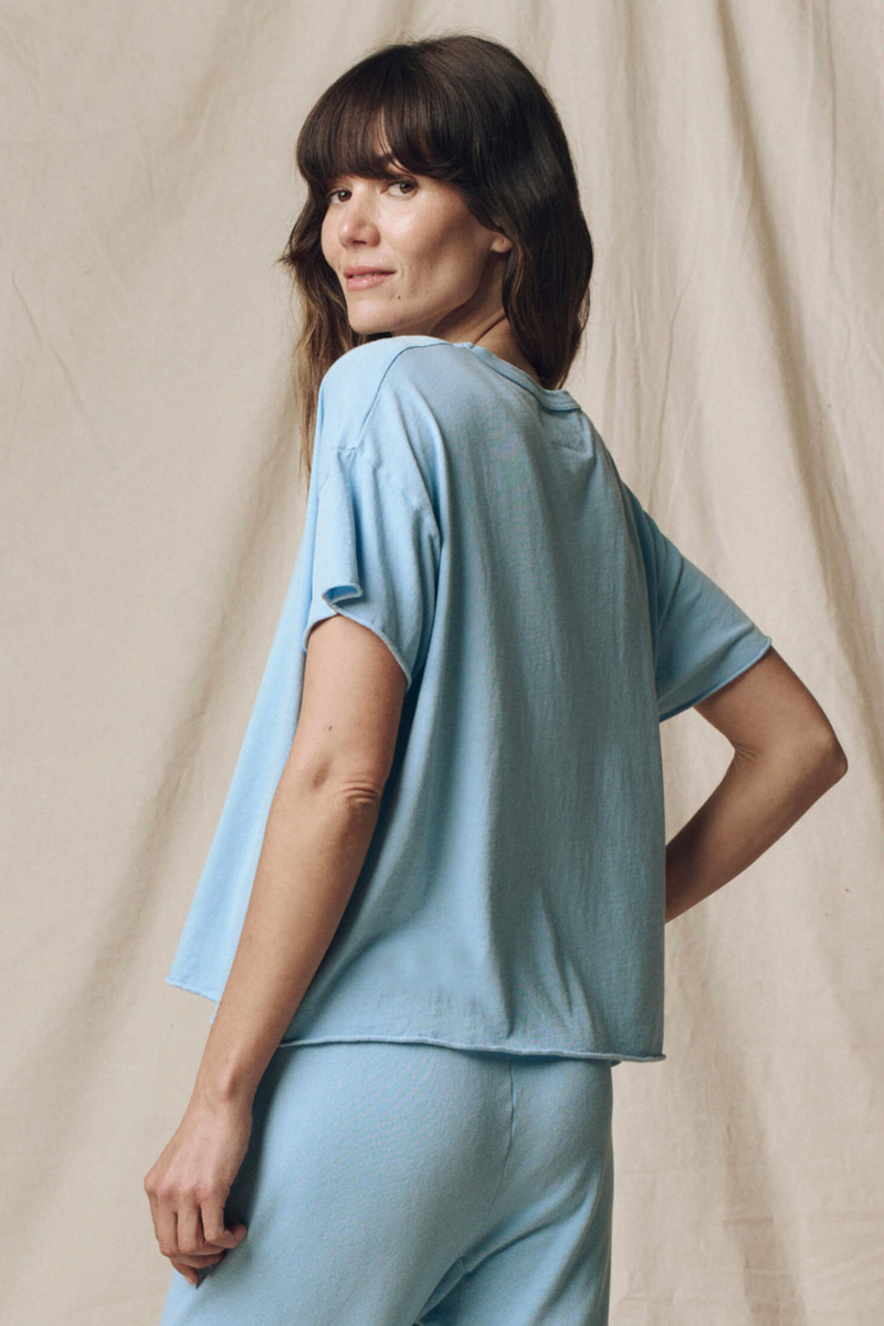 The Crop Tee in Vista Blue