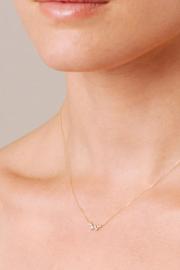 Scattered Diamond Necklace in 14K Yellow Gold