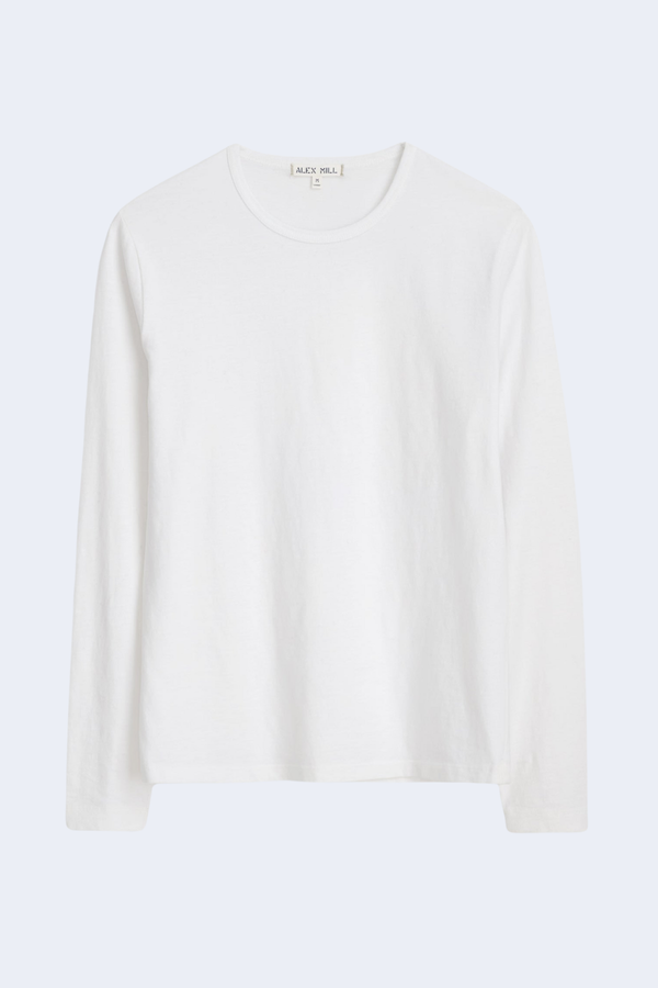 Men's Standard Long-Sleeve T-Shirt In Slub Cotton in White