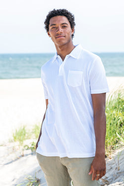 Riviera Short Sleeve Polo Shirt in White