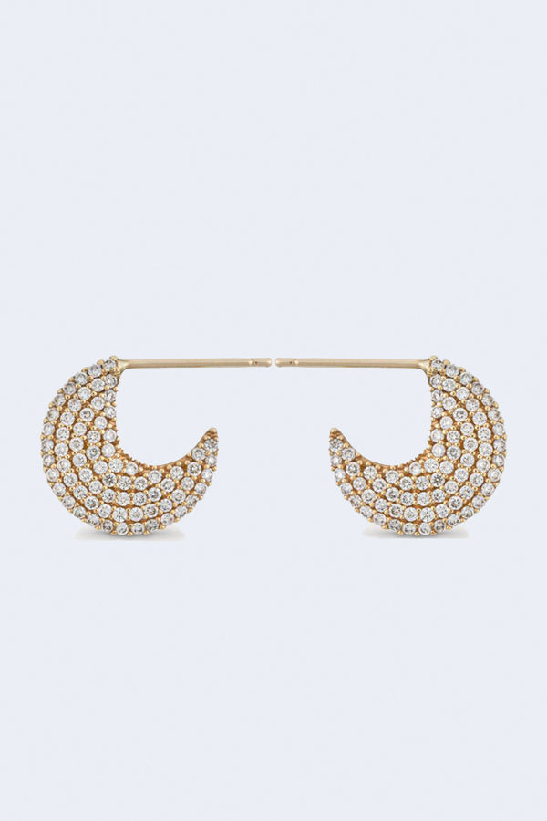 Diamond Disc Earrings in Gold