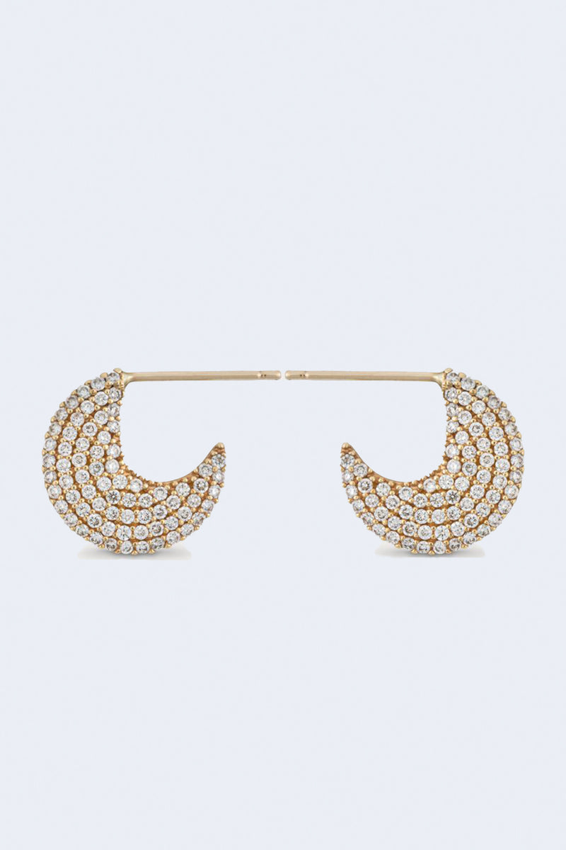 Diamond Disc Earrings in Gold