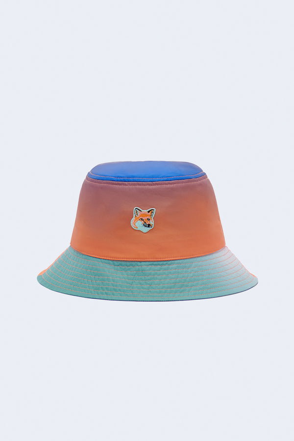 Vibrant Fox Head Bucket Hat in Gradient Print