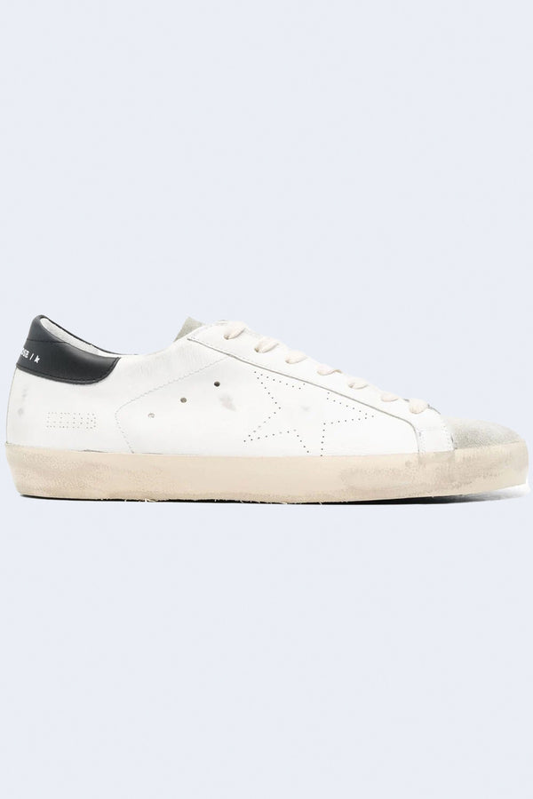 Men's Super Star Leather Skate Star Sneaker in White Ice Black