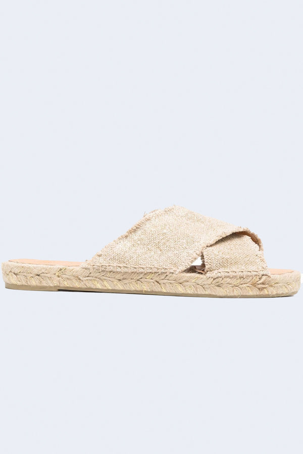 Palmera Canvas Sandals in Oro Claro