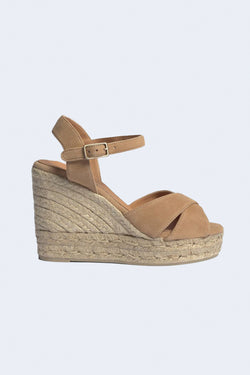 Blaudell Suede Espadrille Wedges in Tostado