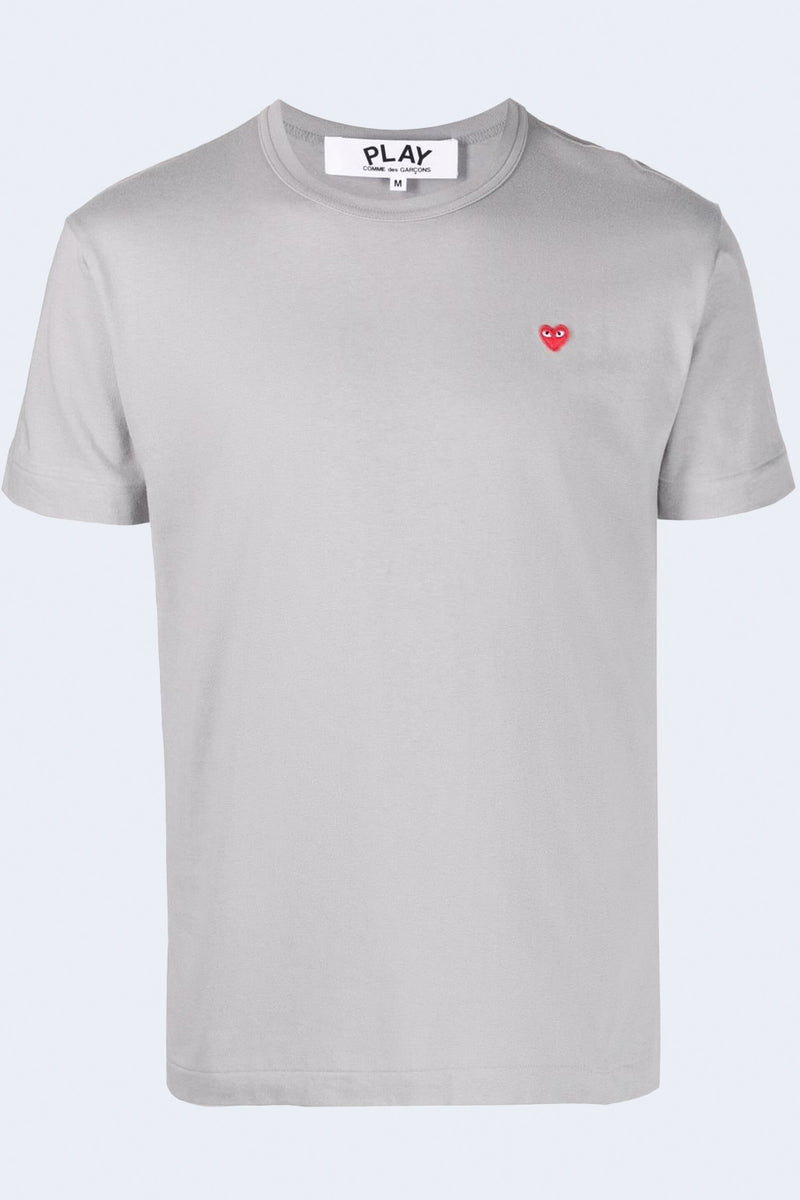 Men's Small Red Heart Tee in Grey