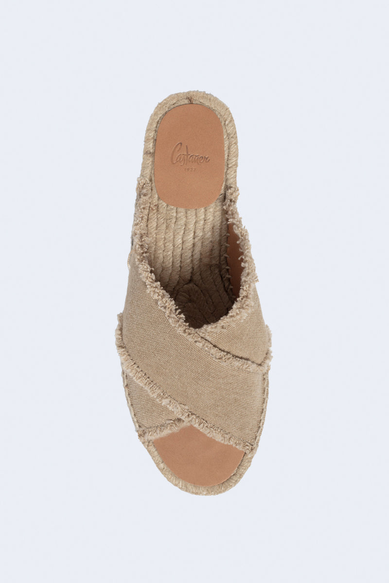 Palmera Canvas Sandals in Sand