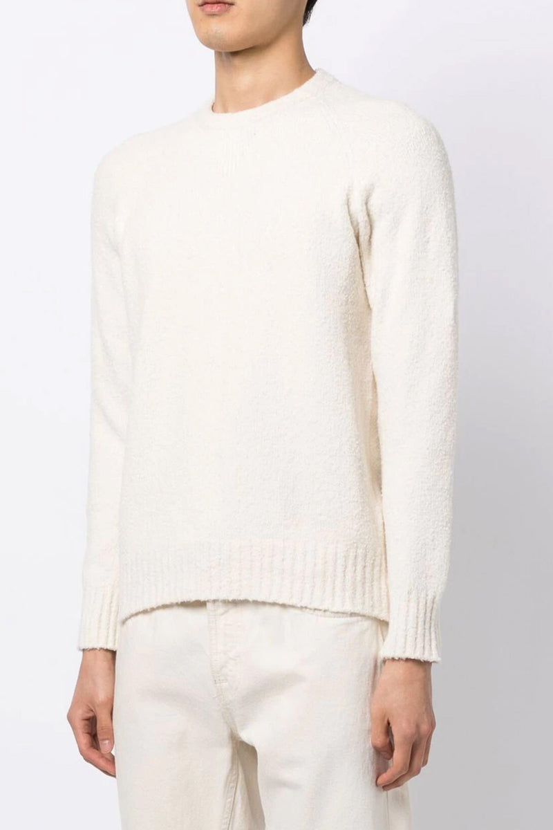 Raglan Dyed Crew Neck Sweater in Panna