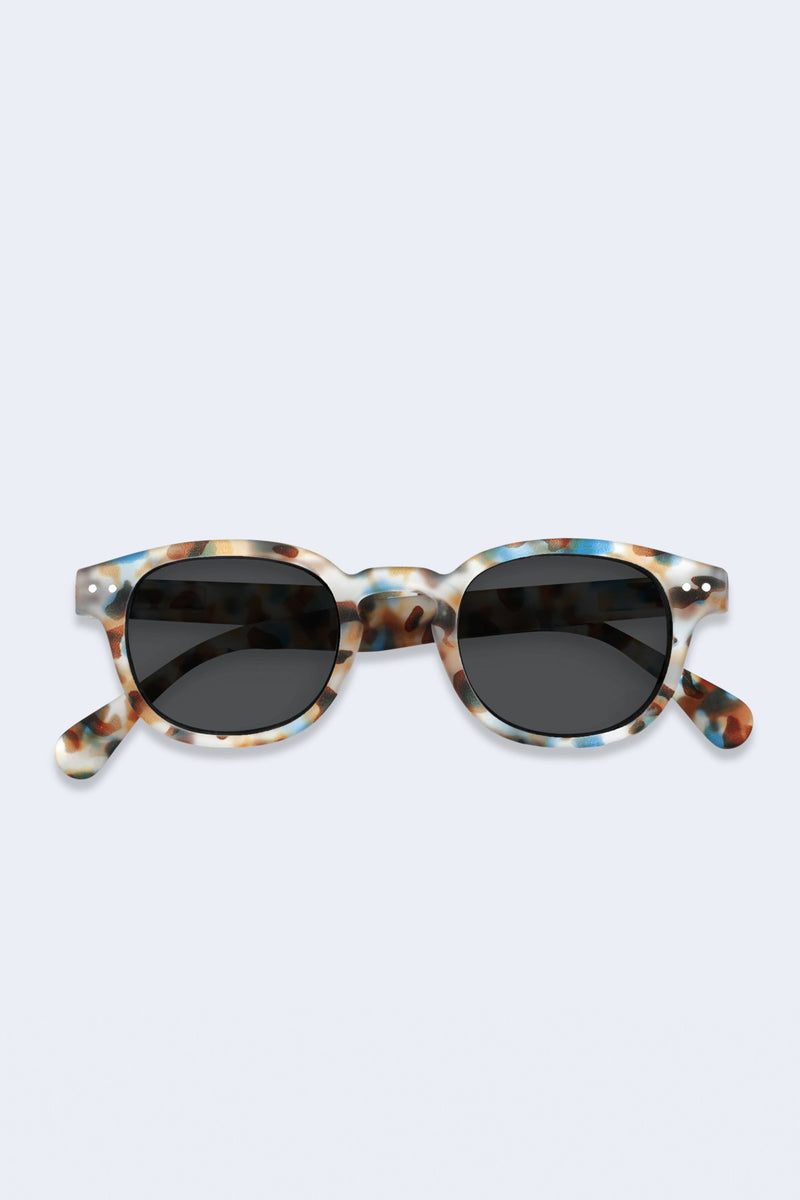 Sunglasses #C Blue Tortoise Soft Grey Lenses
