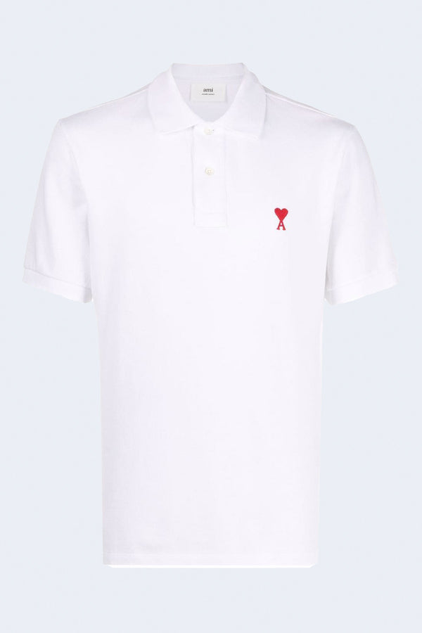 Ami De Coeur Short Sleeve Polo in White