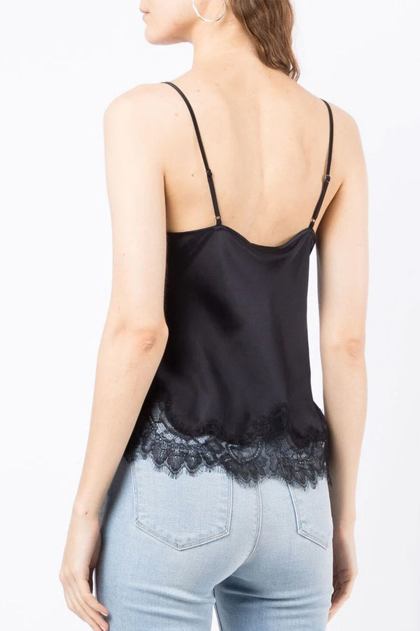 Dayna Lace Trim Cami in Black