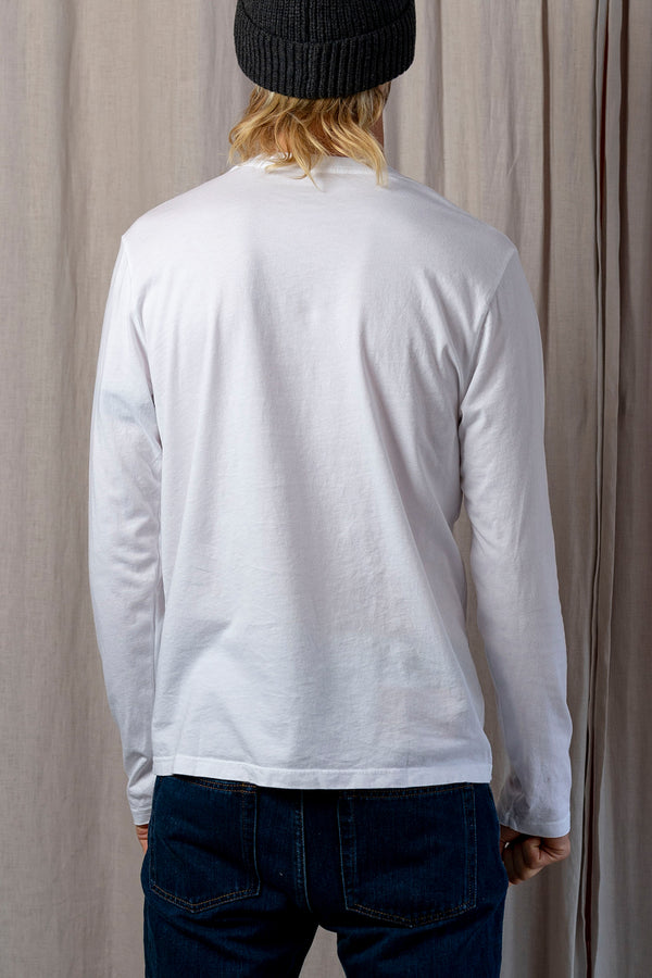 Long Sleeve Supima Crew Tee in White