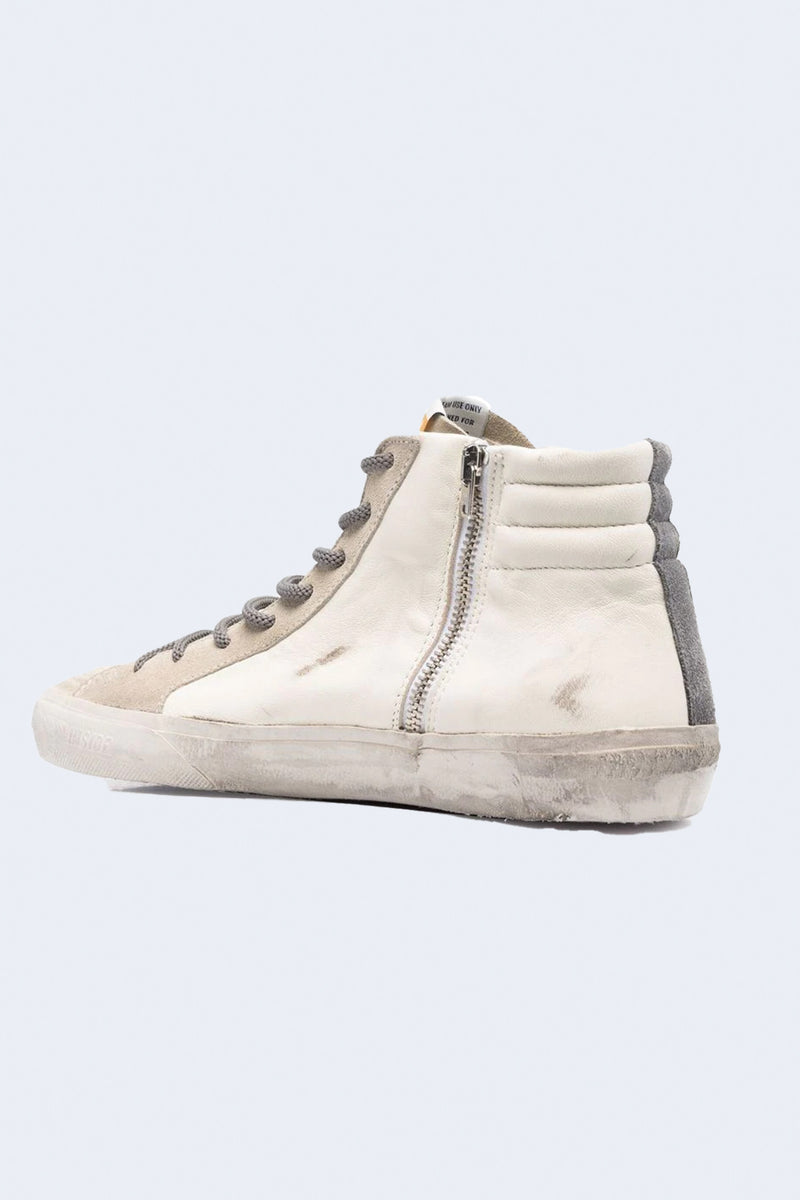 Men's Slide Suede Nappa Upper Toe Tongue And List Leather Star And Wave in White/Marble/Blue/Sand