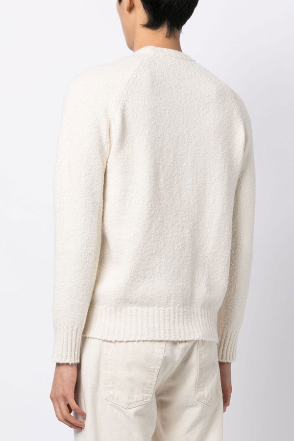 Raglan Dyed Crew Neck Sweater in Panna