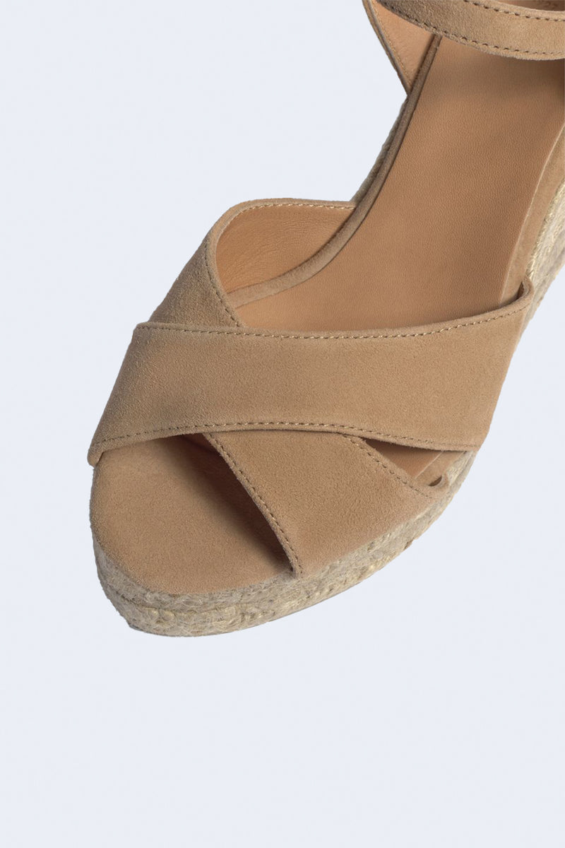 Blaudell Suede Espadrille Wedges in Tostado