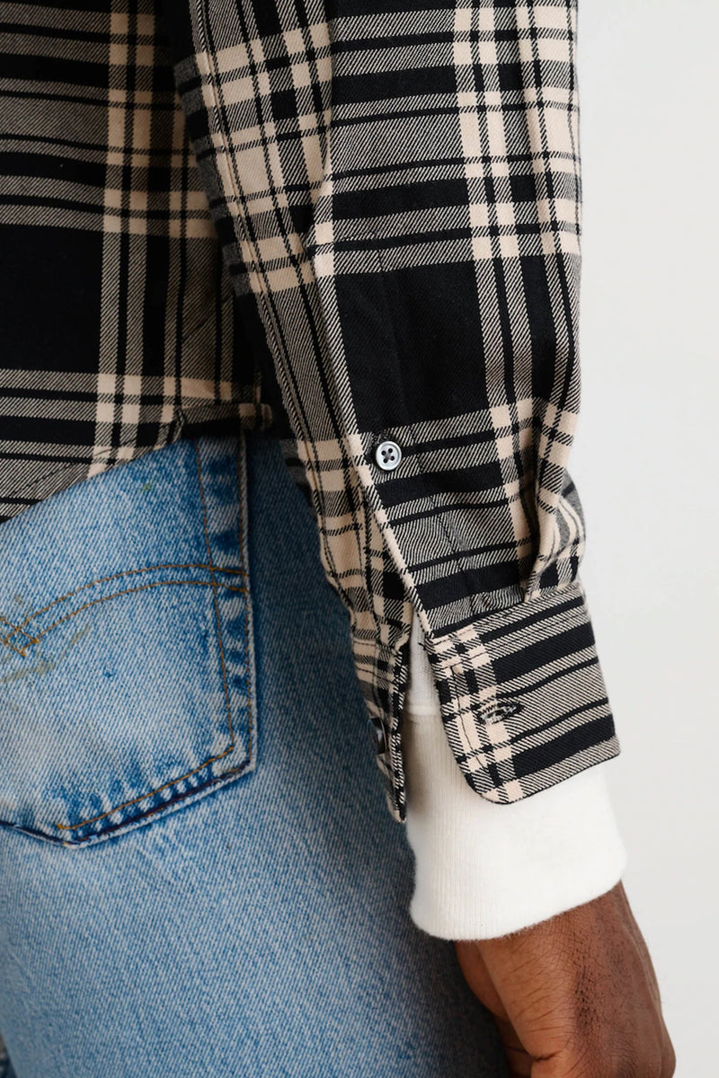 Men's Tartan Mill Shirt in Black Ivory