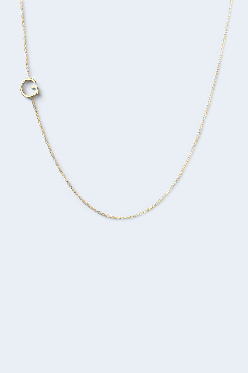 "G" Alphabet Letter Necklace - Yellow Gold