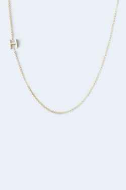 "H" Alphabet Letter Necklace - Yellow Gold