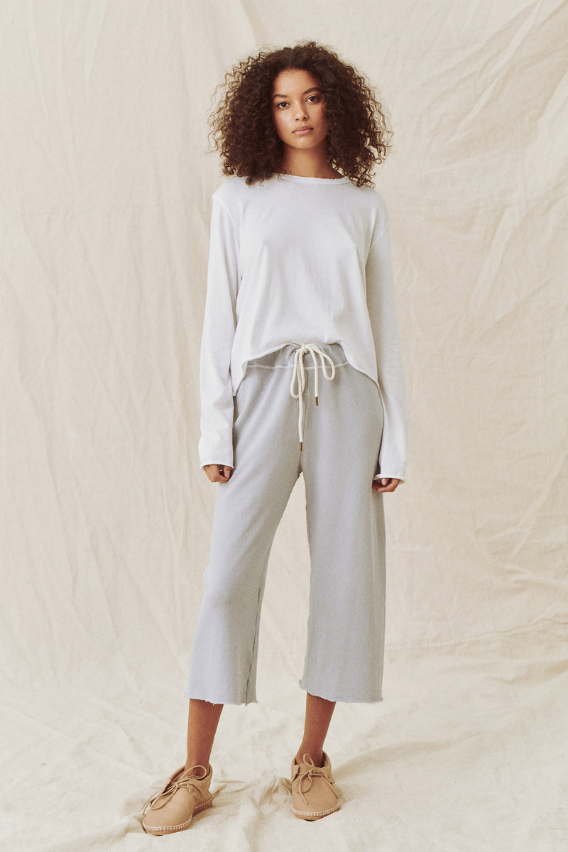 The Long Sleeve Crop Tee in True White