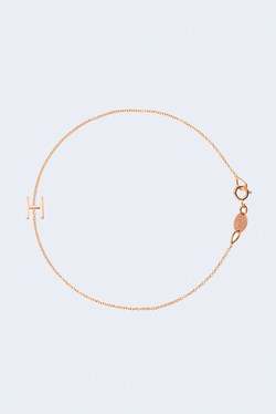 "H" Alphabet Letter Bracelet in Rose Gold