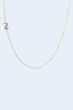 "Z" Alphabet Letter Necklace - Yellow Gold