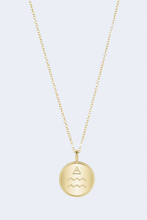 Aquarius 14K Pendant Necklace in Yellow Gold