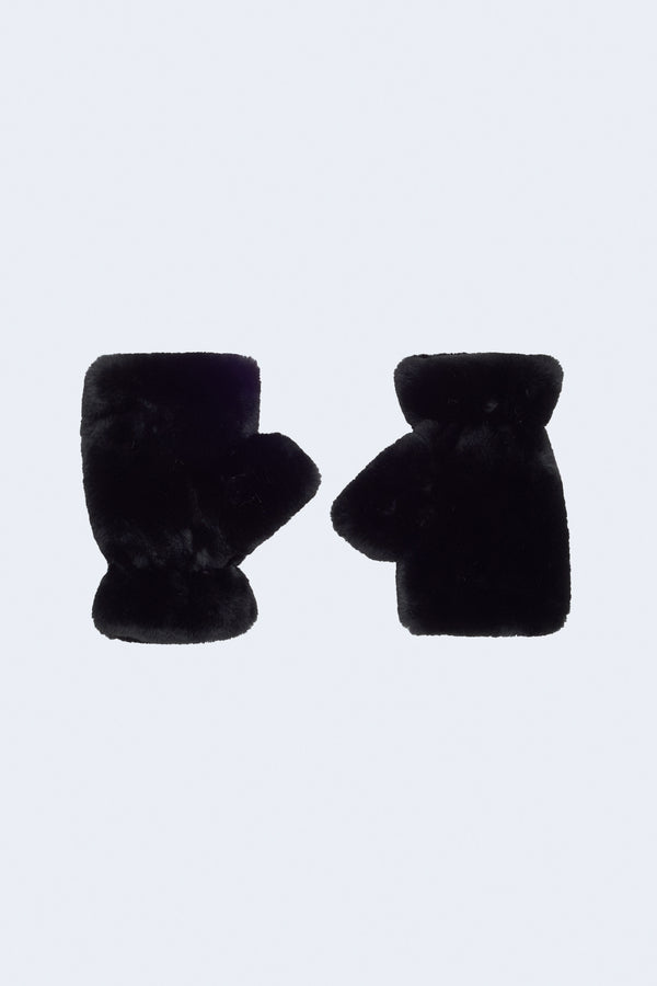 faux fur fingerless gloves