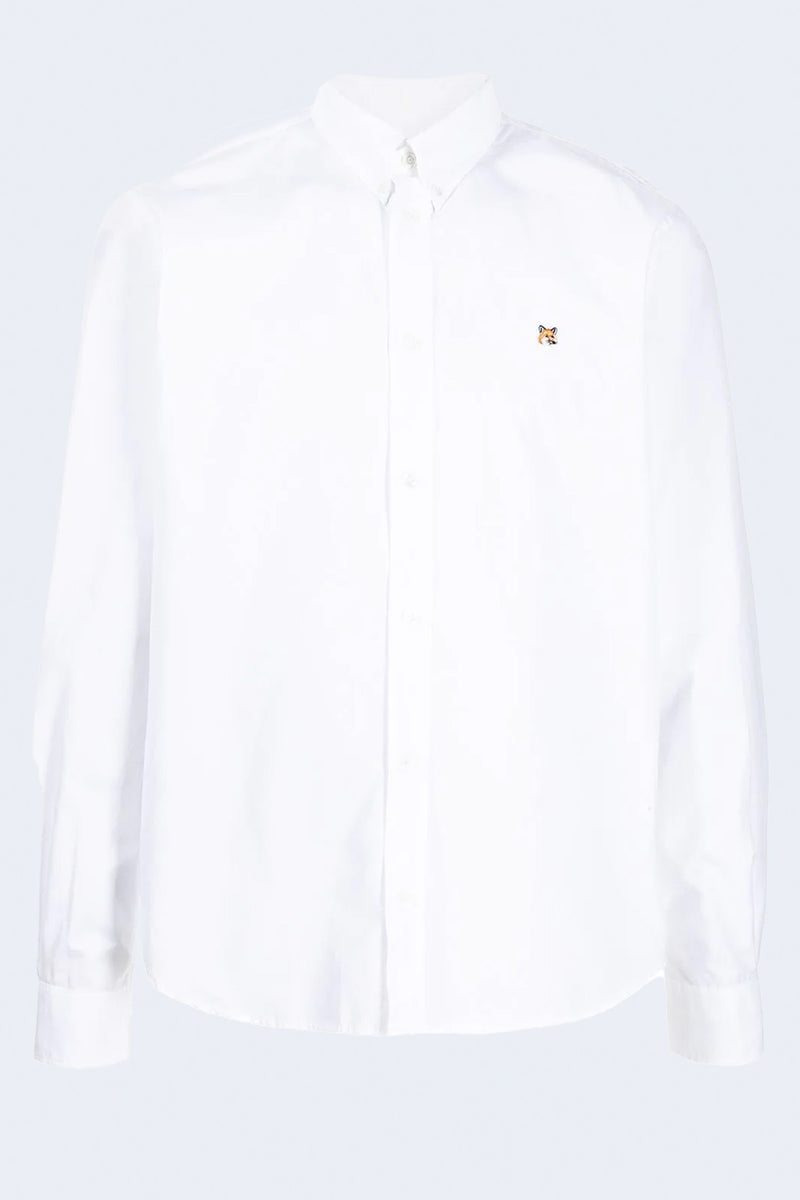 Fox Head Embroidery Classic Shirt in White – TENET
