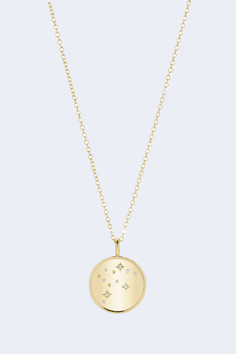 Aquarius 14K Pendant Necklace in Yellow Gold