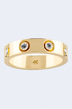 Bezel Baby Size 7 Diamond Ring in Yellow Gold