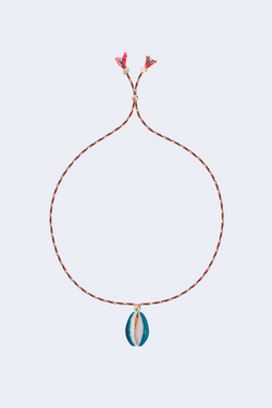 Hand Painted Shell Bracelet in Blue