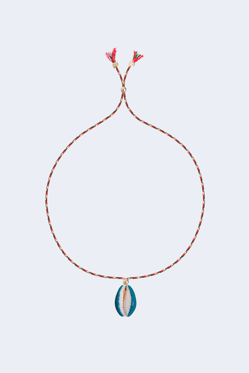 Hand Painted Shell Bracelet in Blue