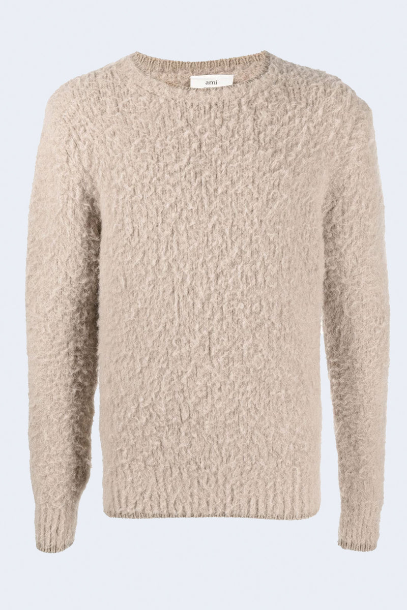 Brushed Crewneck Sweater in Beige