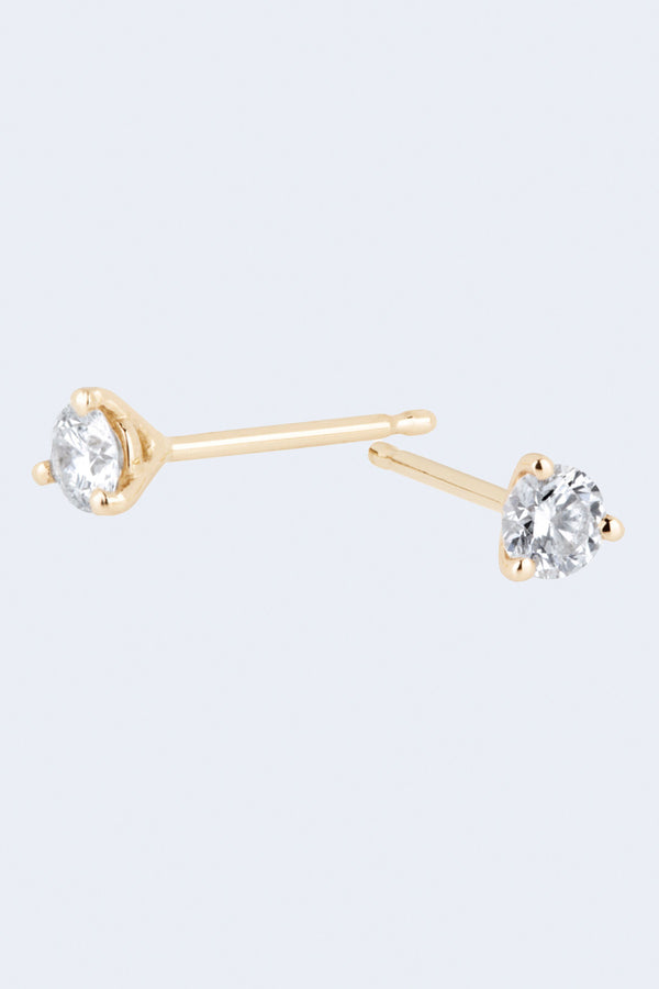 Polka Dot Diamond Single Stud Earring in Yellow Gold