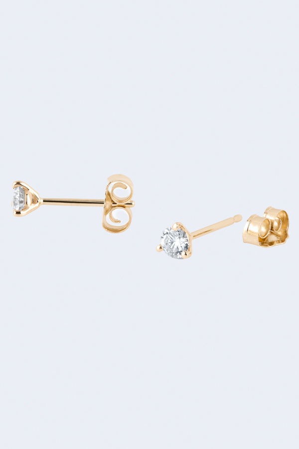 Polka Dot Diamond Single Stud Earring in Yellow Gold