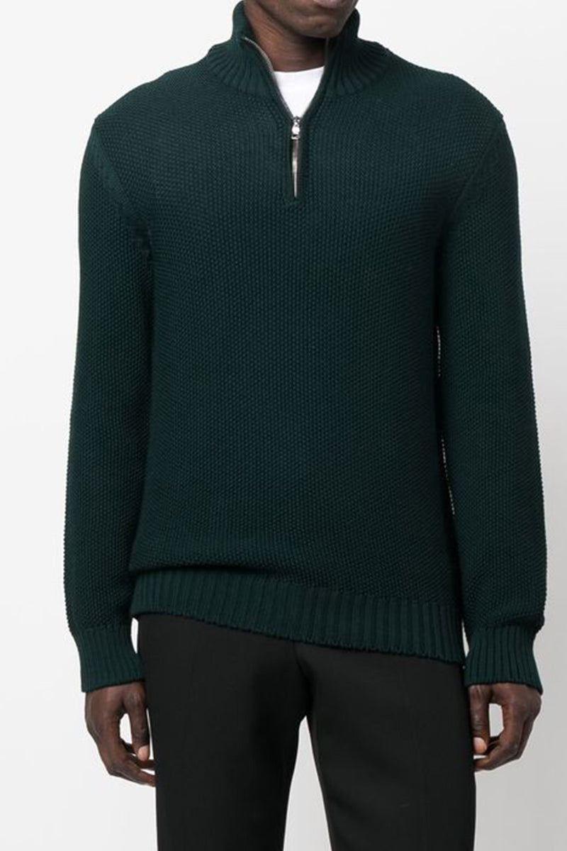 Lennard Waffle Half Zip in Bristlecone Pine