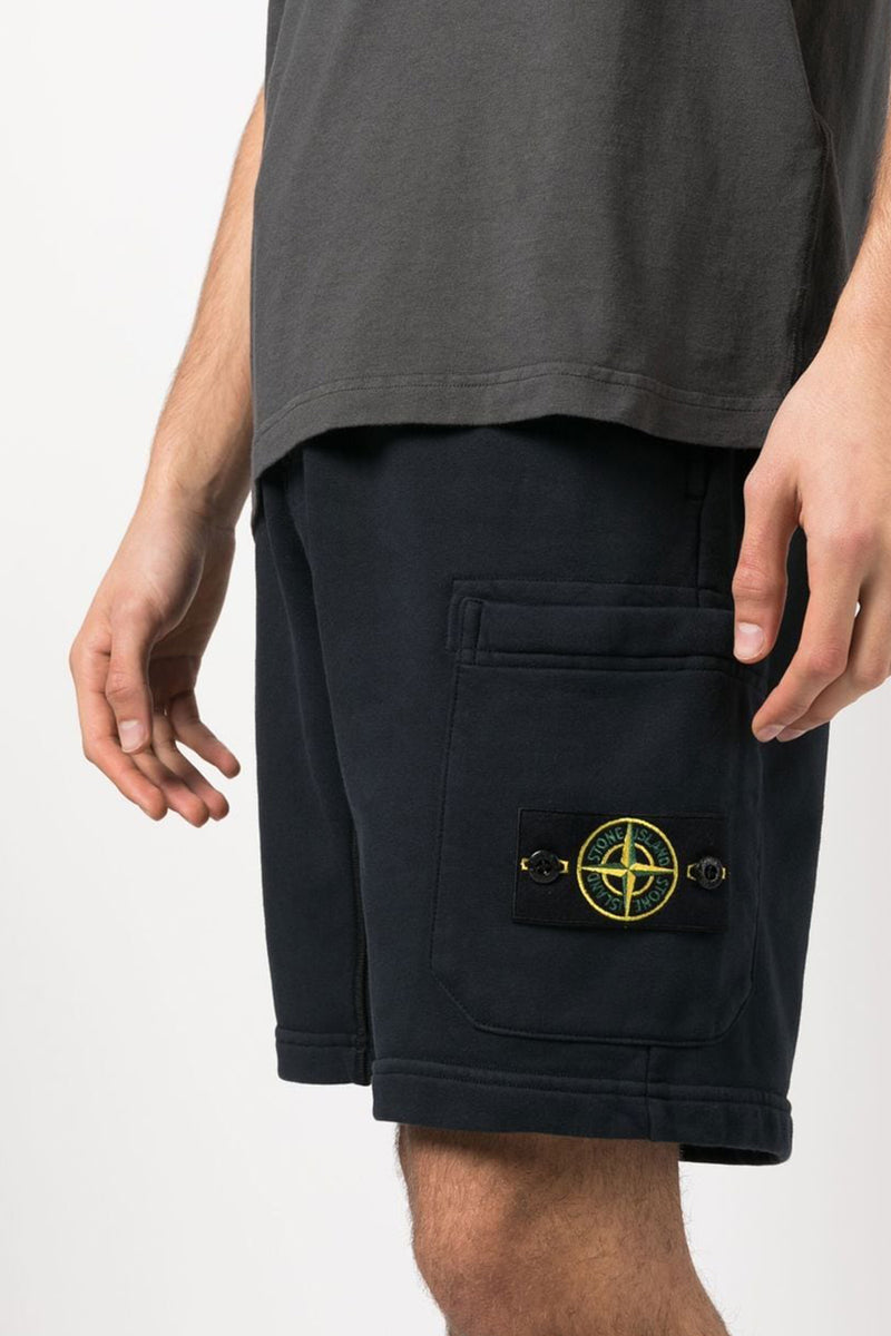 Cargo Fleece Bermuda Shorts in Navy Blue