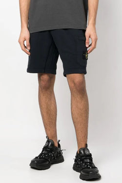 Cargo Fleece Bermuda Shorts in Navy Blue