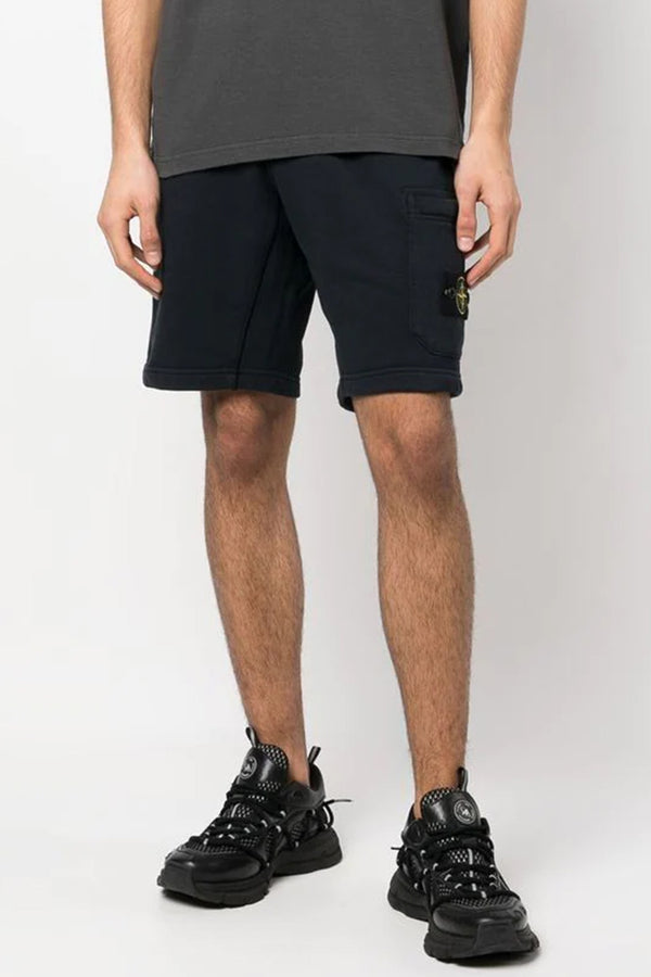 Cargo Fleece Bermuda Shorts in Navy Blue