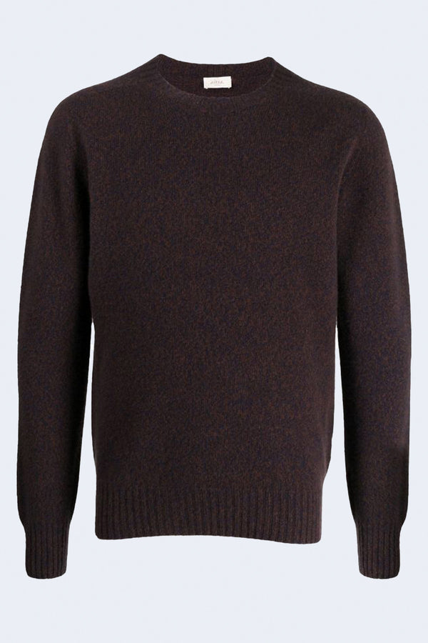 Shaved Crew Neck Sweater in Marrone