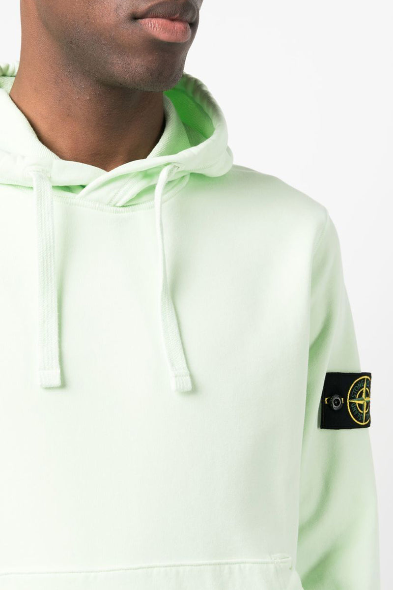 Patch Logo Hooded Sweatshirt in Light Green