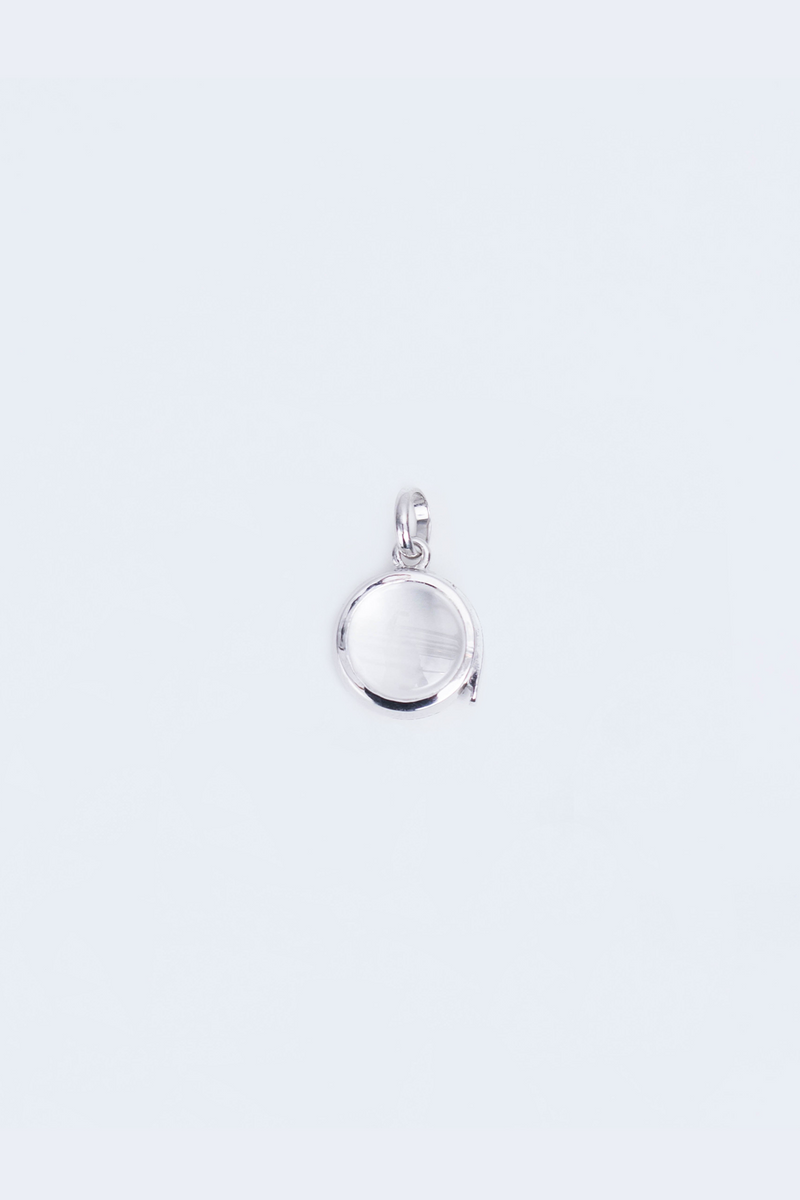 Small Round Locket in White Gold