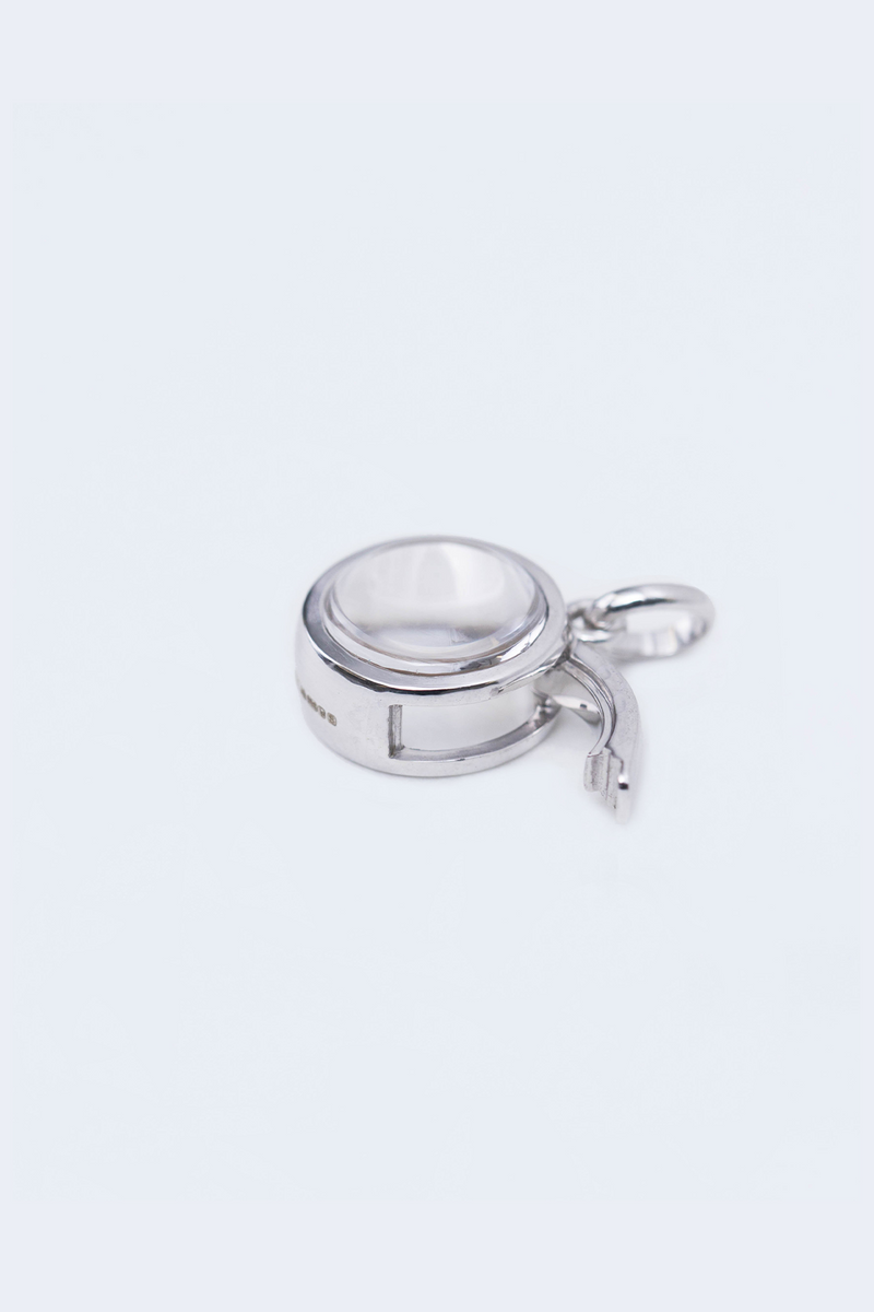Small Round Locket in White Gold